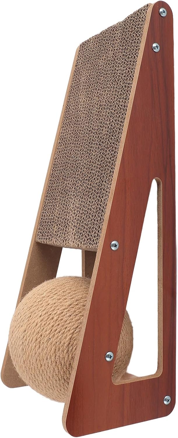 review Cat Scratcher, Large Cat Scratching Pad with Ball Toy, Vertical Cat Scratching Board, Keep Cats from Clawing Furniture, Wall Mounted Cat Scratchers for Indoor Cats