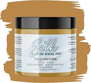 Dixie Belle Silk All-in-One Mineral Paint - Yellowstone (16oz) - All-in-One Water Based Primer + Topcoat - Durable Furniture Paint - Low Reflective Finish - Made in the USA