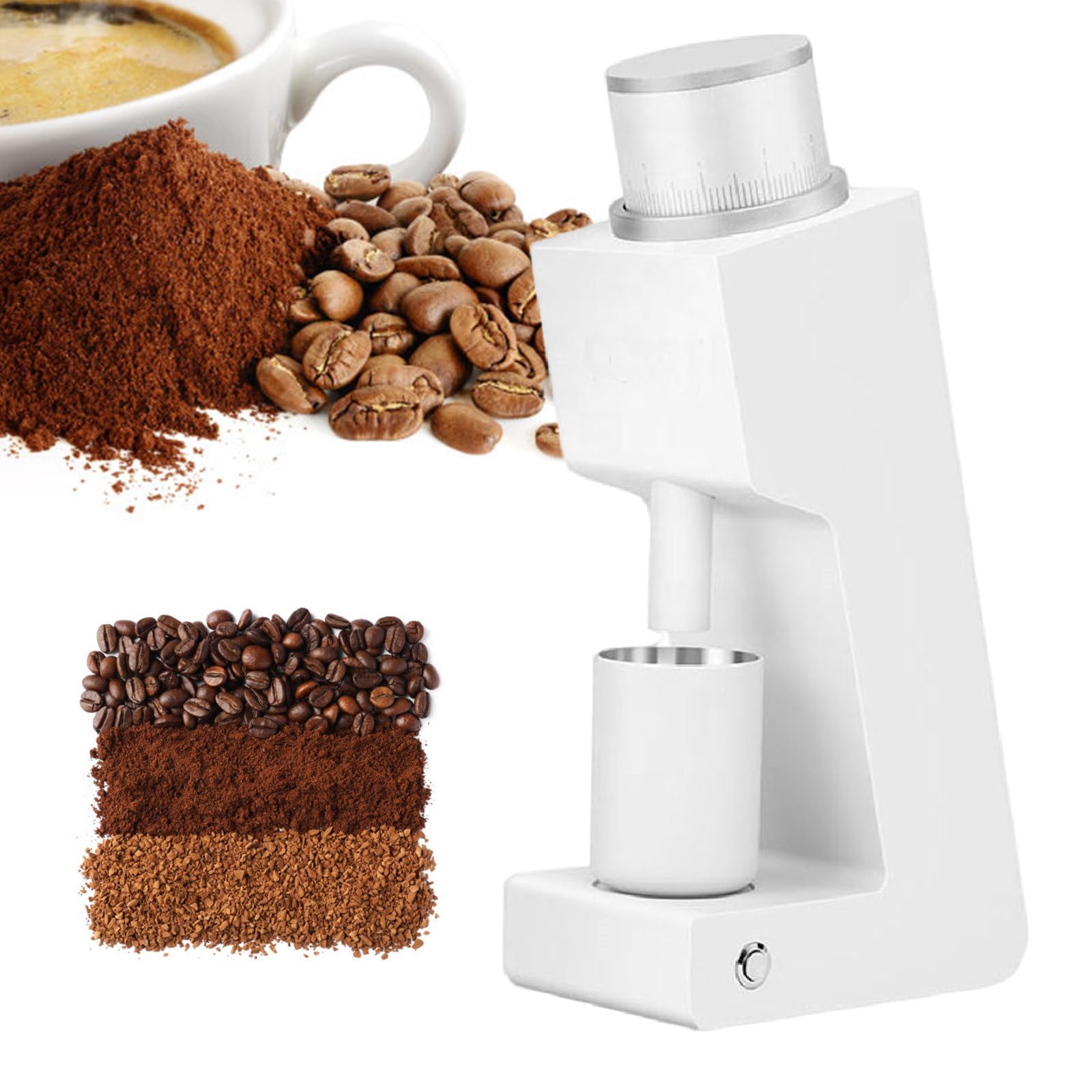 Moulin à café conique de précision avec réglage continu, corps en aluminium de qualité aéronautique baristas amateurs, noir