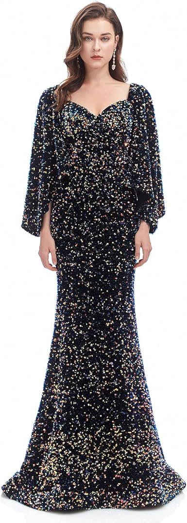 black sequins gown