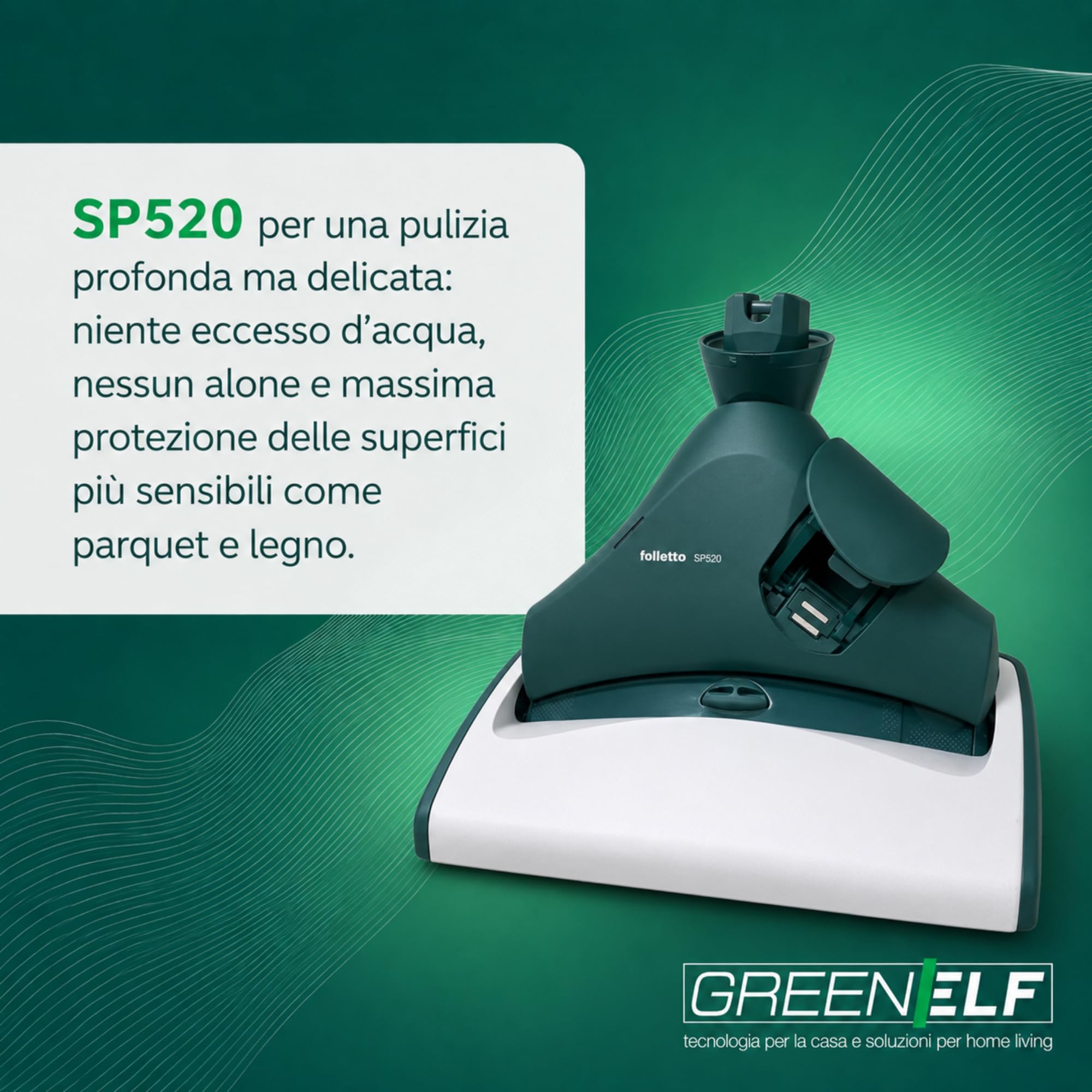 Lavapavimenti Folletto SP520 per VK130/131 - VK135/136 - VK140 | Aspira e Lava SENZA LASCIARE ALONI - Ricambi Folletto RIGENERATO Ideale per Parquet, Marmo, Gres - PERFETTO anche per Angoli