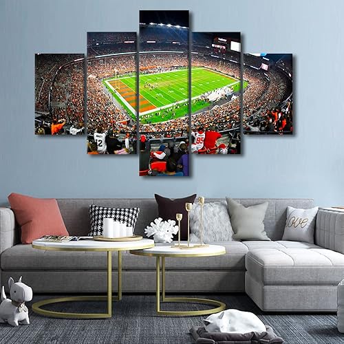 Vista 99 de Cuadros de estadios deportivos de fútbol americano de Minnesota, cuadros de vikingos, 5 paneles, lienzo para pared, arte de pared del estadio