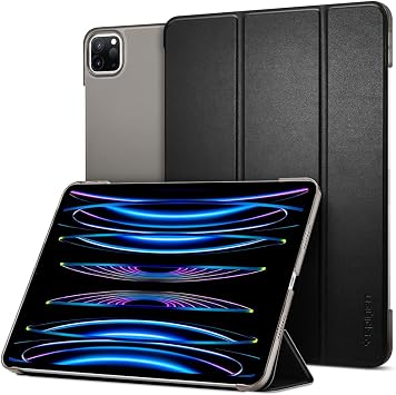 Spigen iPad Pro 11 (2022 / 2021) ile Uyumlu Kılıf Smart Fold Stand özellikli Vegan Deri Siyah Kapak - ACS02887 (Spigen TR Garantili)