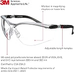 3M Safety Glasses with Readers, BX, +1.5, ANSI Z87, Anti-Fog Anti-Scratch Clear Lens, Silver Frame, Adjustable Length Temples and Lens Angle