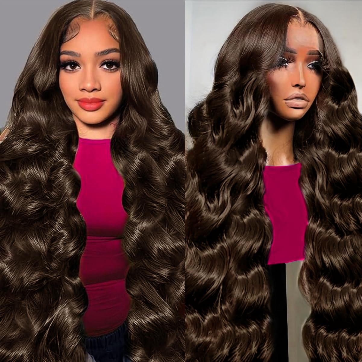 ?Tanganie 22” Brown Tri-Color LACE FRONT YaKi Wig Amazon.com : Ombre Lace Front Wig Human Hair Light Yaki  main image 2