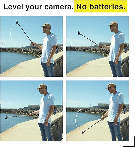 Miniatura 2 de GRAVGRIP Paquete de poste de extensión V2  Soporte de nivelación hidráulica para cámara de acción, GoPro, DJI, Insta360  Nivelador de tamaño de