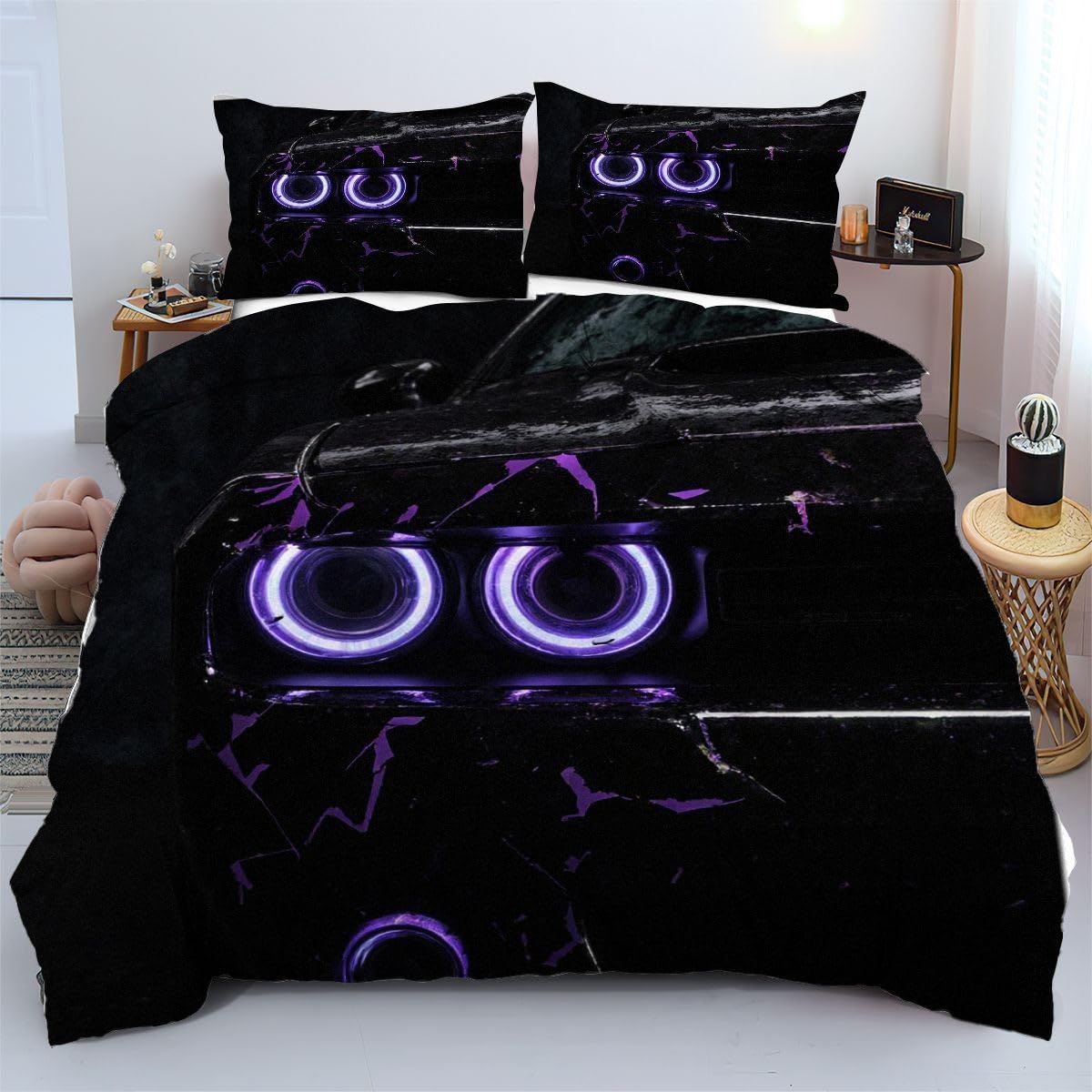 Housse de couette phare violet pour illuminer la chambre enfant 90x190 cm