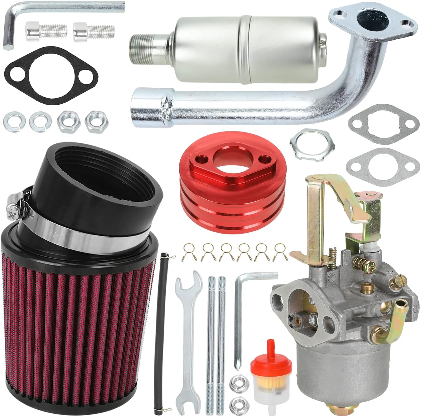 Buy GREHUA Upgraded Carburetor Carb Air Filter Adapter Exhaust Pipe