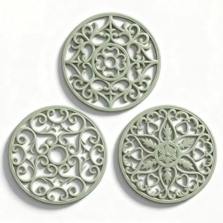 ME.FAN 3-Pack Silicone Trivets Hot Pads - Flexible Durable Non-Slip Mats for Pots Pans Countertops (Desert Sage)