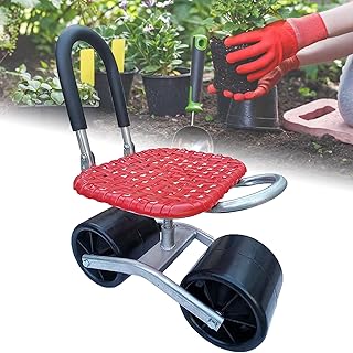 車輪付きガーデンシート パティオヤードスツールカート 360回転シート 高さ調節可能 ローリング除草スツール ガーデンスツール