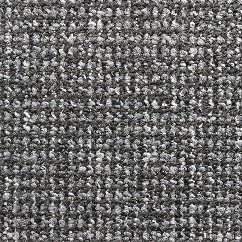 Tuda Carpets | Conan Loop 4mm Pile Budget Flecked Carpet with Felt Backing, 6.5mm Total Height | Anthracite (8327) 4m x 5.5m (13ft1" x 18ft)