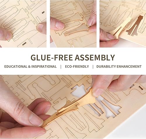 Miniatura 5 de Kit de rompecabezas de madera 3D para construir para adultos y adolescentes, montaje de corte láser, kit de manualidades para pintar para decoración
