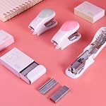 NEBURORA Mini Effortless Desktop Staplers with 400 Standard 24/6 Staples, 2-24 Sheet Capacity, Includes Built-in Staple Remover, Cute Stapler Gift for Student and Office Use, 3 Colors Options (Green)