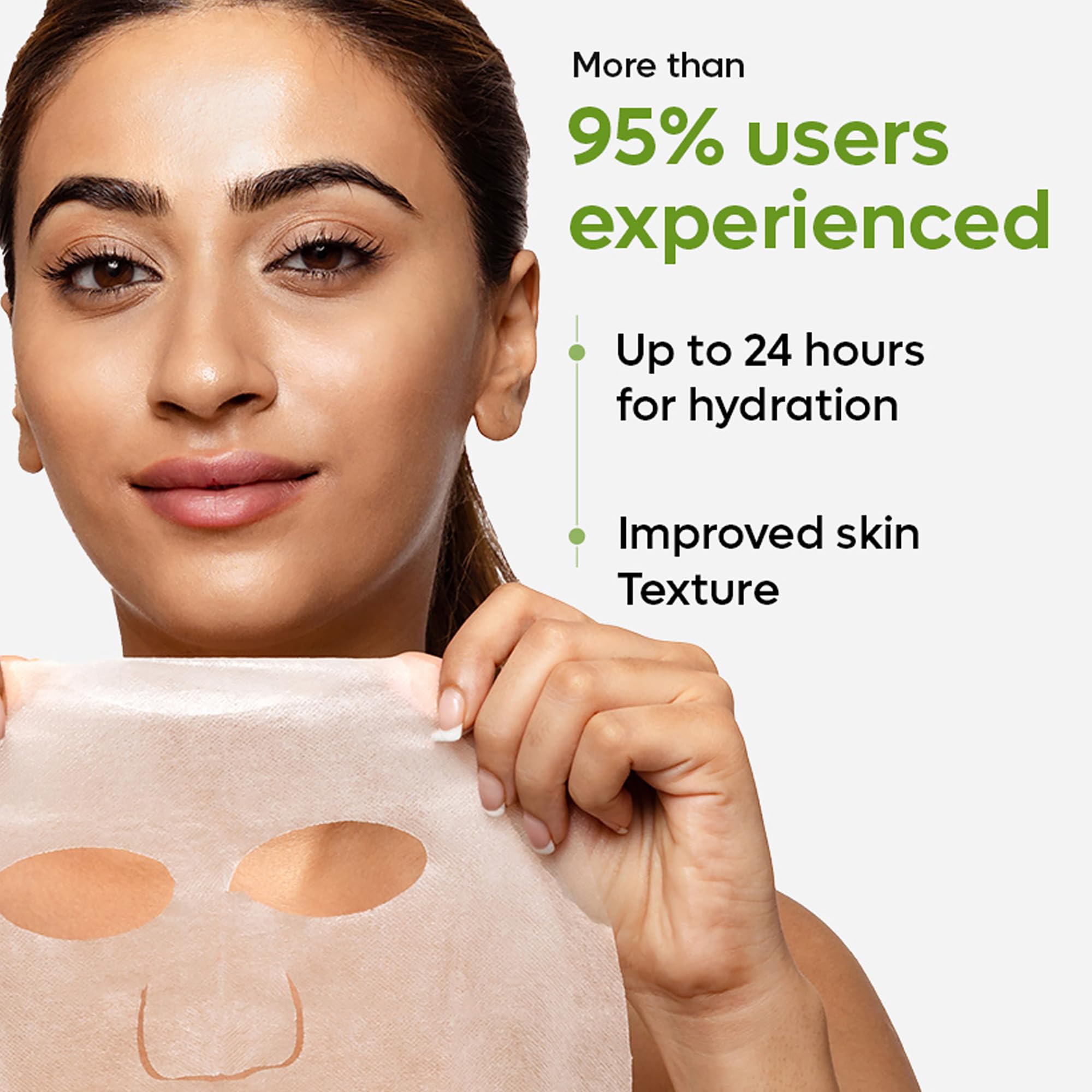 mCaffeine Green Tea Sheet Mask with Niacinamide, Hydrating Face Masks for Pore Tightening, Reduces Hyperpigmentation - Image 3