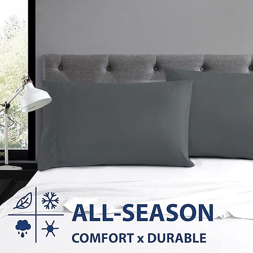 Miniatura 5 de Cathay Home Hospitality - Juego de fundas de almohada estándar de 2 piezas, colección Hotel, individual, individual XL, matrimonial, Queen,