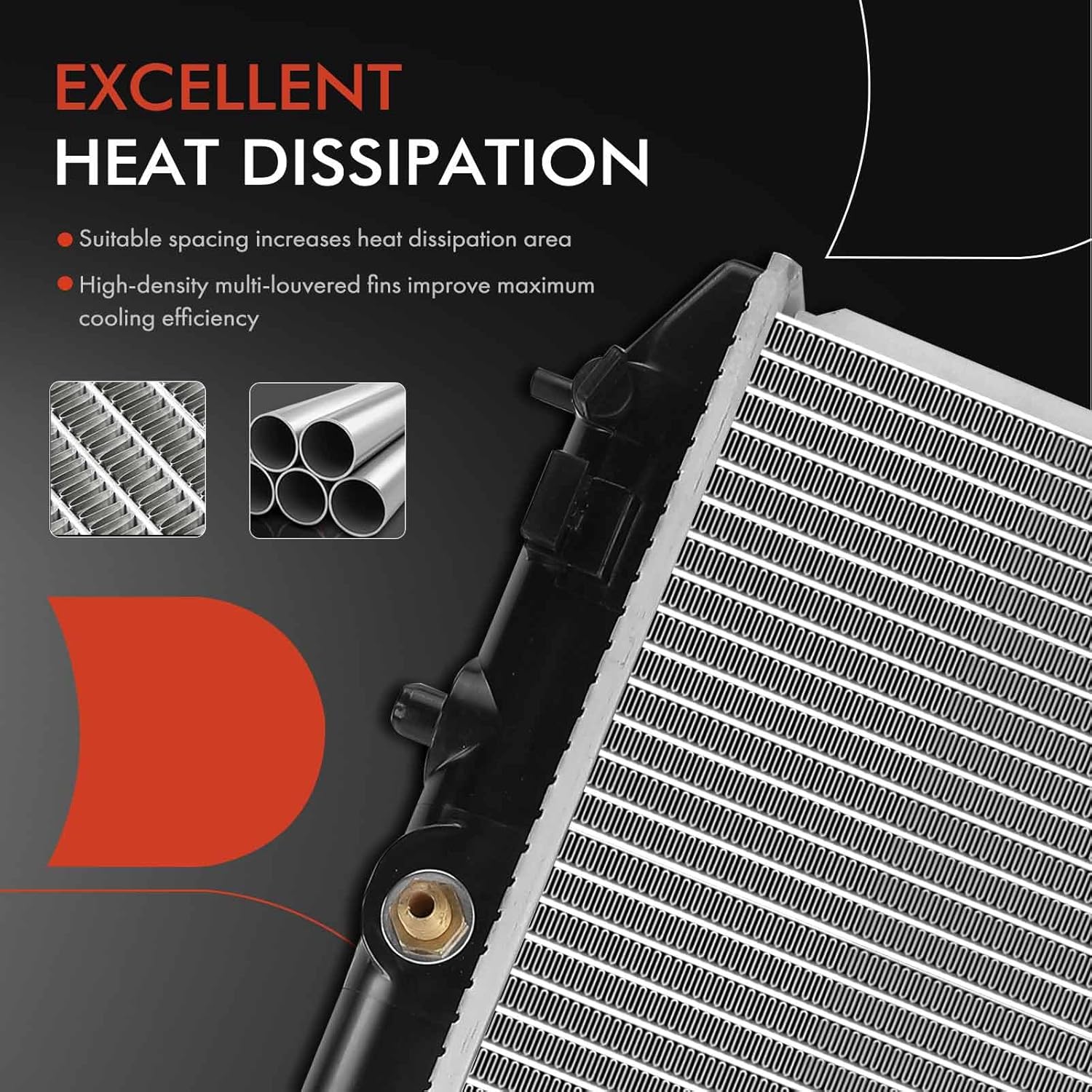 A-Premium Engine Coolant Radiator Assembly with Transmission Oil Cooler Compatible with Toyota Highlander 2008 2009 2010 2011 2012 2013, V6 3.5L, Automatic Transmission