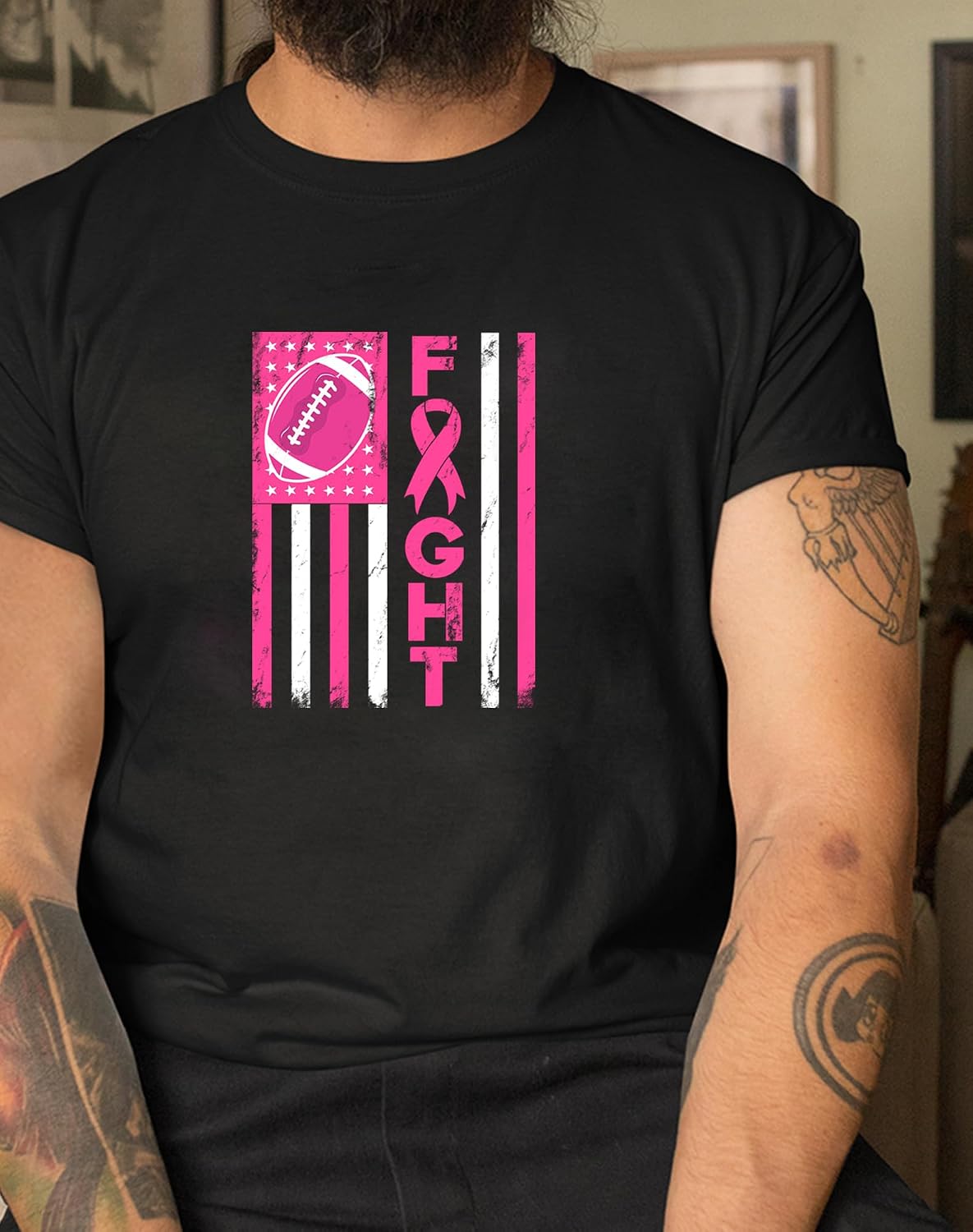 12 Sheets Pink Out Football Breast Cancer Awareness Iron on Heat Press Decals Stickers,Time to Tackle Breast Cancer Themed HTV Heat Transfer Vinyl Letter Patches for T Shirt Pillow Clothes Backpack