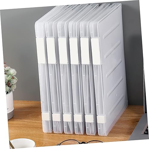 Miniatura 2 de Operitacx Caja de almacenamiento de archivos de escritorio, organizador de papel de escritorio, carpeta de archivos transparente, contenedor de