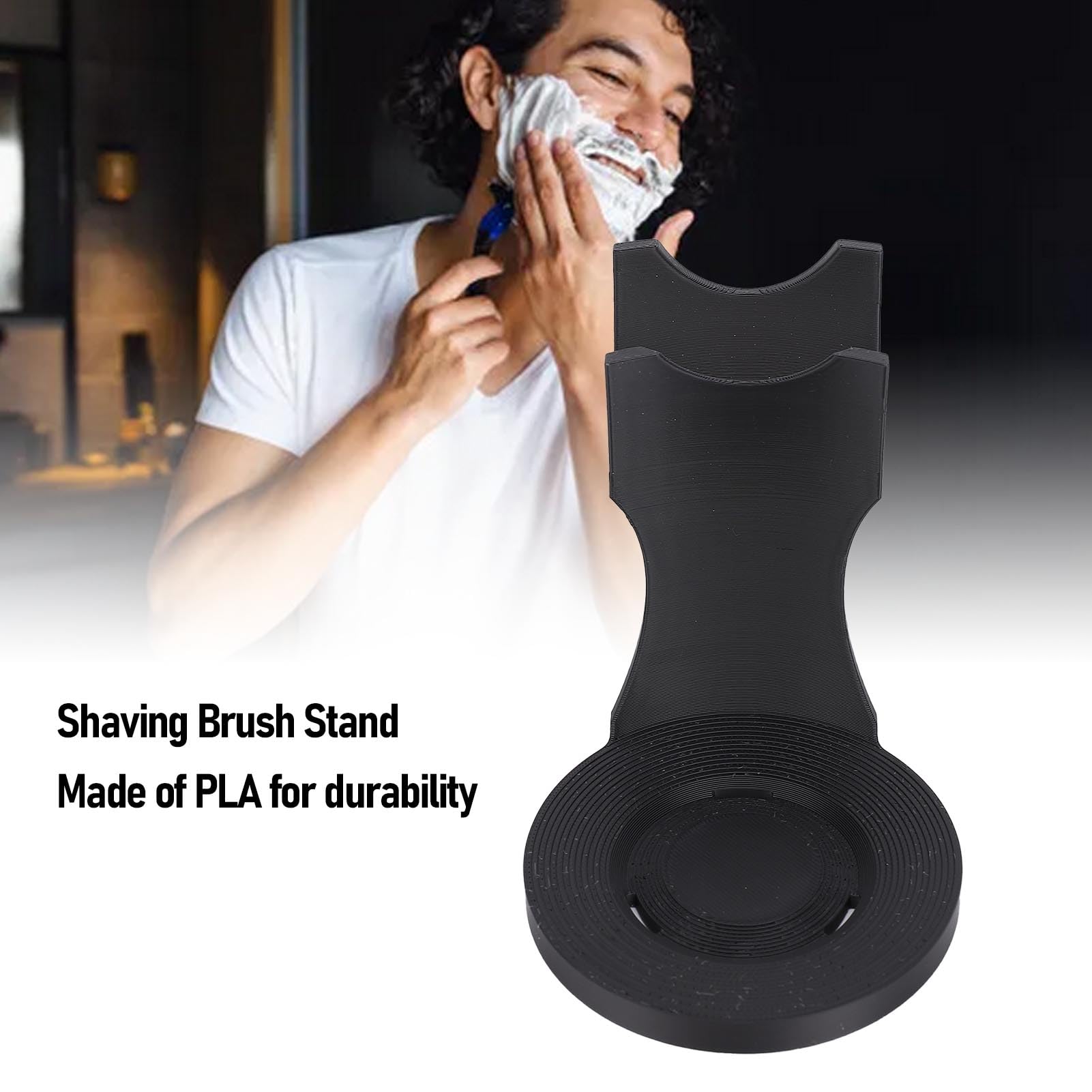 Yinhing Black Safety Razors Stand, Supporto per la Spazzola Barba, Supporto per Utensili Barba PLA, Accessorio per Rasatura, Fondo Ponderato per stabilità Extra