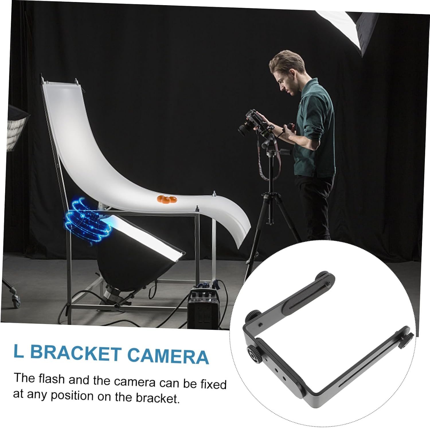 Dual l Bracket Camera Accessory Flash Bracket for Photography Sturdy Easy to Assemble