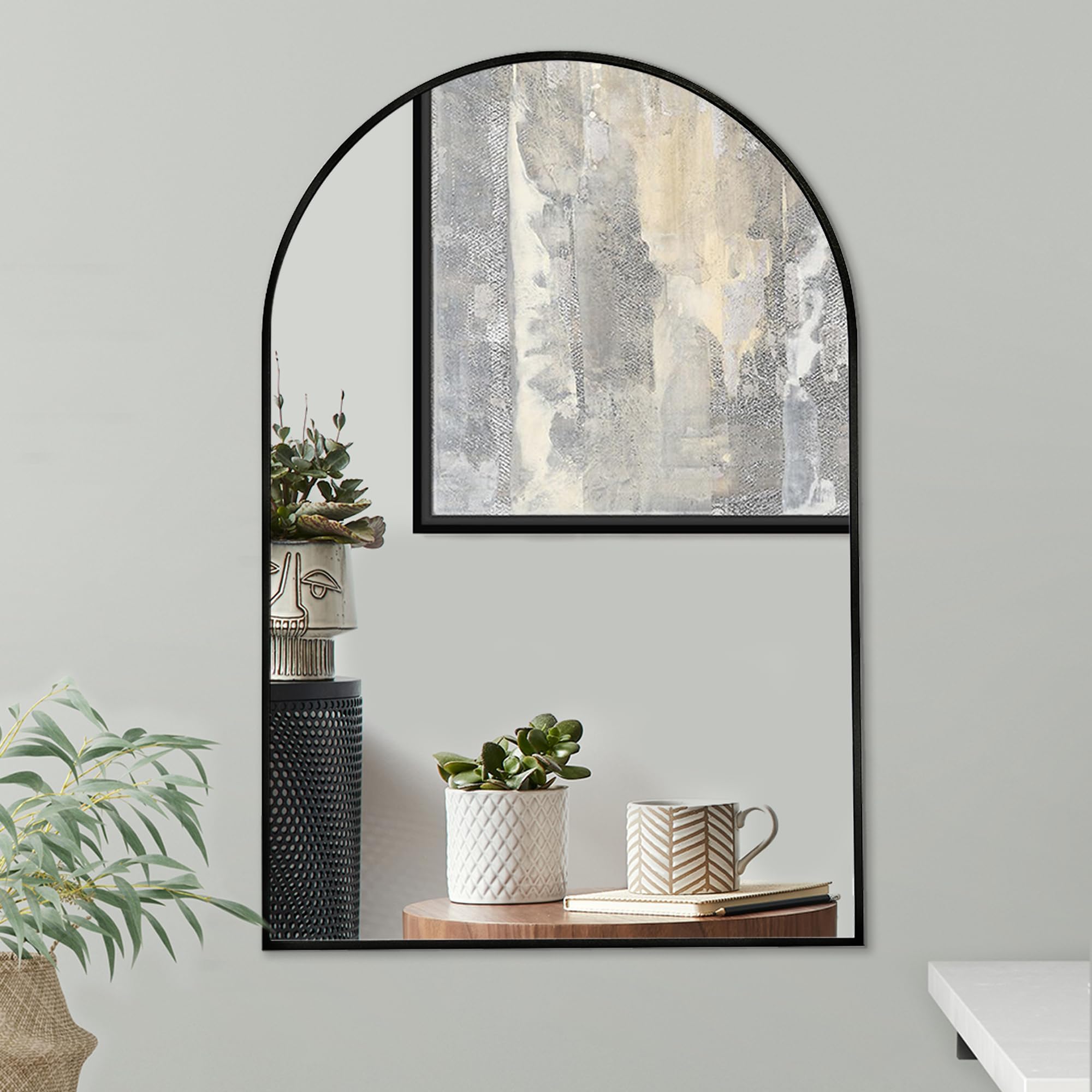 Americanflat Framed Arched Mirror 19" x 29" Black Wall Mirror for Bathroom, Entryway Hall, Living Room, Bedroom Curved Arch Mirror, 19x29