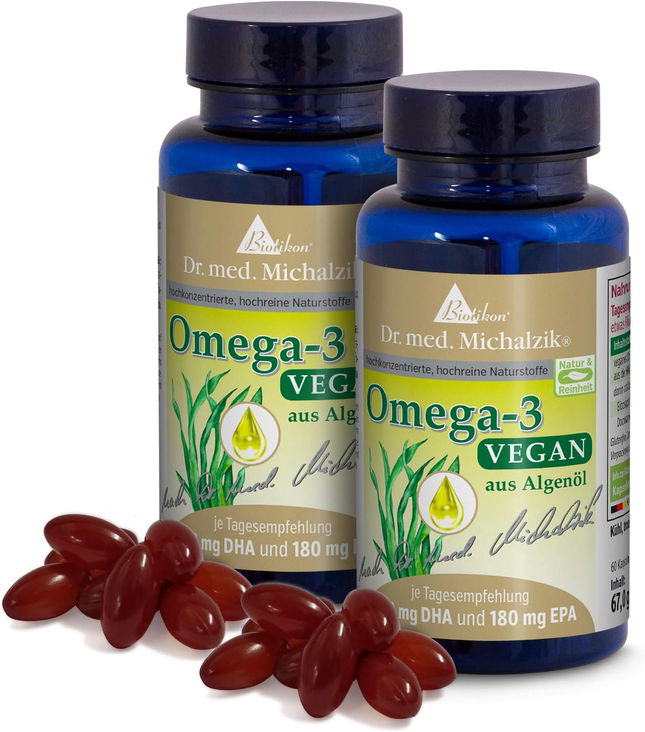 Biotikon® Omega-3 Vegan according to Dr. med. Michalzik – High Purity  Vegetable Omega-3 Microalgae Oil from Schizochytrium – 120 Capsules – 90 mg  EPA and 180 mg DHA – No Additives : Amazon.de: Health \u0026 Personal Care