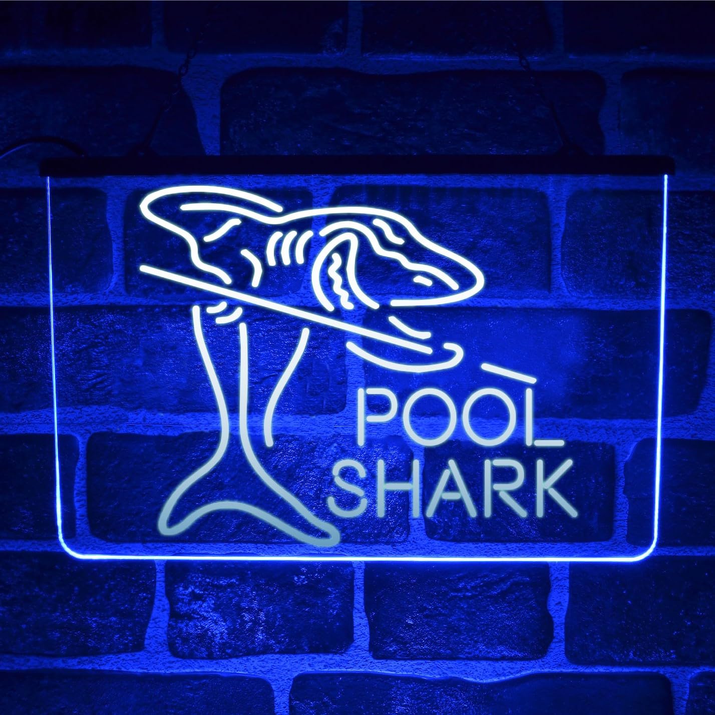 Pool Shark LED Neon Light Sign – Multicolour Hanging Wall Display for Billiards, Snooker & Game Rooms Bar Decor | USB Powered (Multicolour)