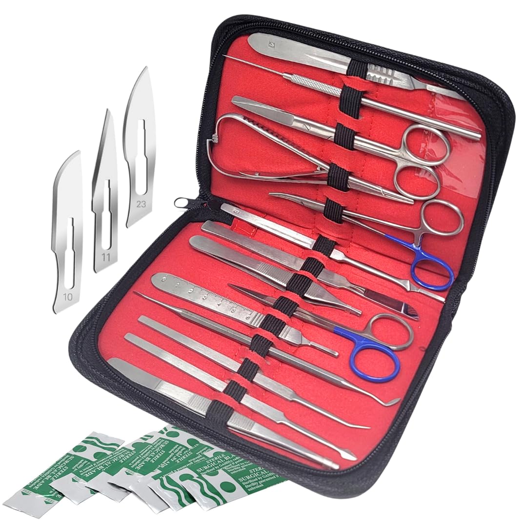 IMED SCIENTIFIC44 Pcs Advanced Dissection Kit Biology Lab Anatomy Dissecting Set Comes With Stainless Steel Scalpel Knife Handle Blades Used for Medical Students and Veterinary Training
