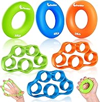 Pnrskter Hand Grip Strengthener & Finger Exerciser (6 PCS Set) - Forearm Workout, Relieve Carpal Tunnel, Wrist Pain, Arthritis - 6 Resistance Levels