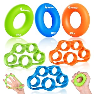 Pnrskter Hand Grip Strengthener Finger Exerciser Grip Strength Trainer 6 PCS New Material Forearm Grip Workout Finger Stretcher