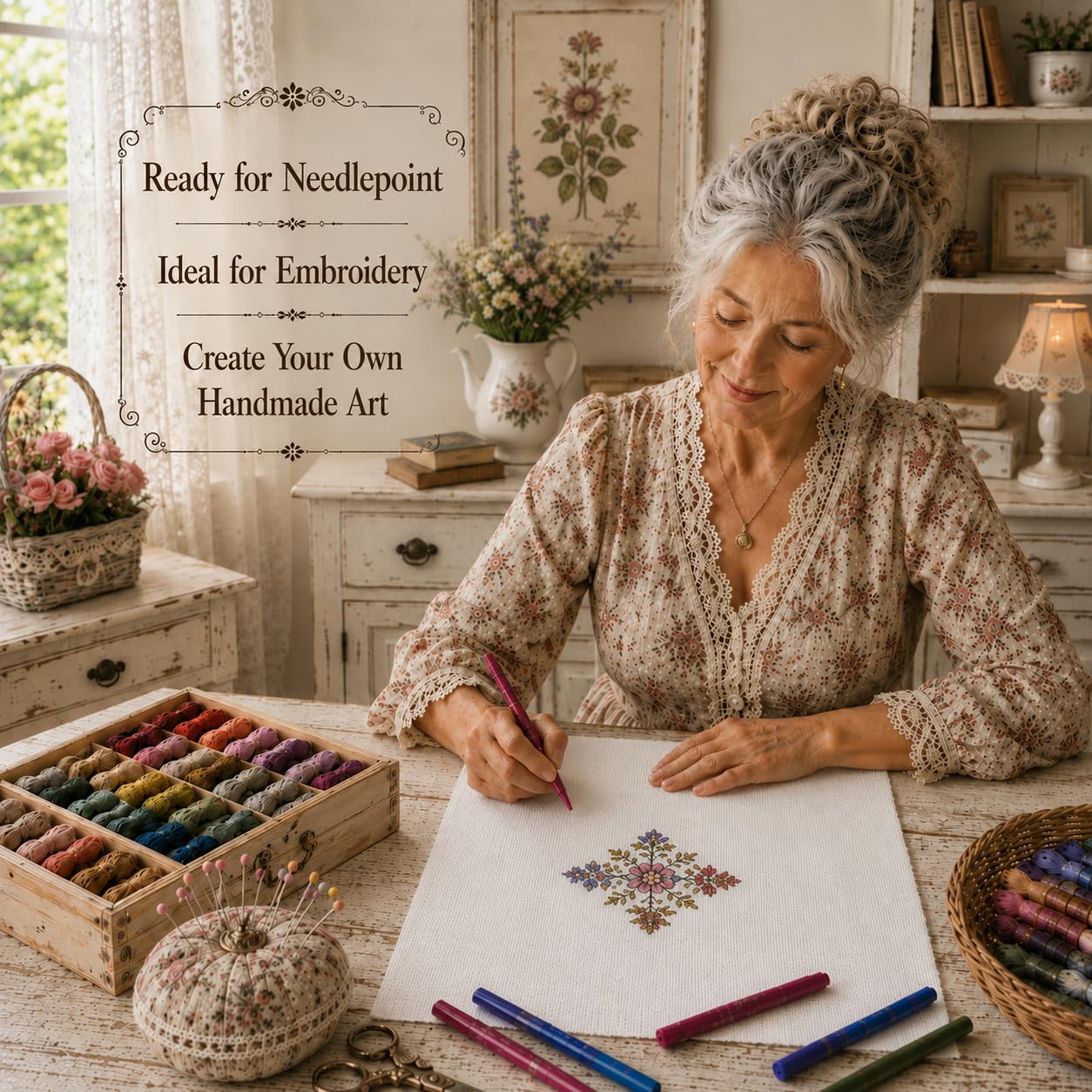 Amazon.com: Mono Deluxe Needlepoint Blank Canvas 18 Mesh Cotton