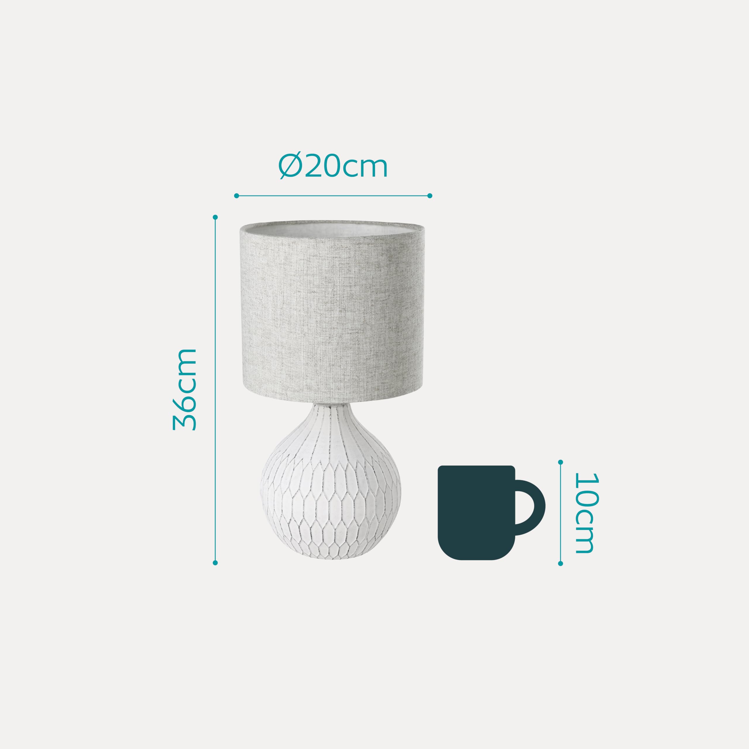 EGLO Tischlampe Bellariva 3, Textil Nachttischlampe Boho aus Keramik | Keramik mit Boho-Muster und Stoff Lampenschirm in hellbraun, Tischleuchte mit Schalter, Lampe Wohnzimmer Schlafzimmer, E27