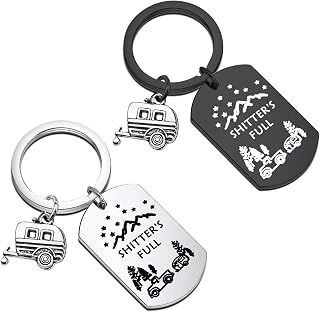 Shitter's Full Camper Keychain Happy Camper RV Keychain Camping Keychain Trailer Vacation Jewelry