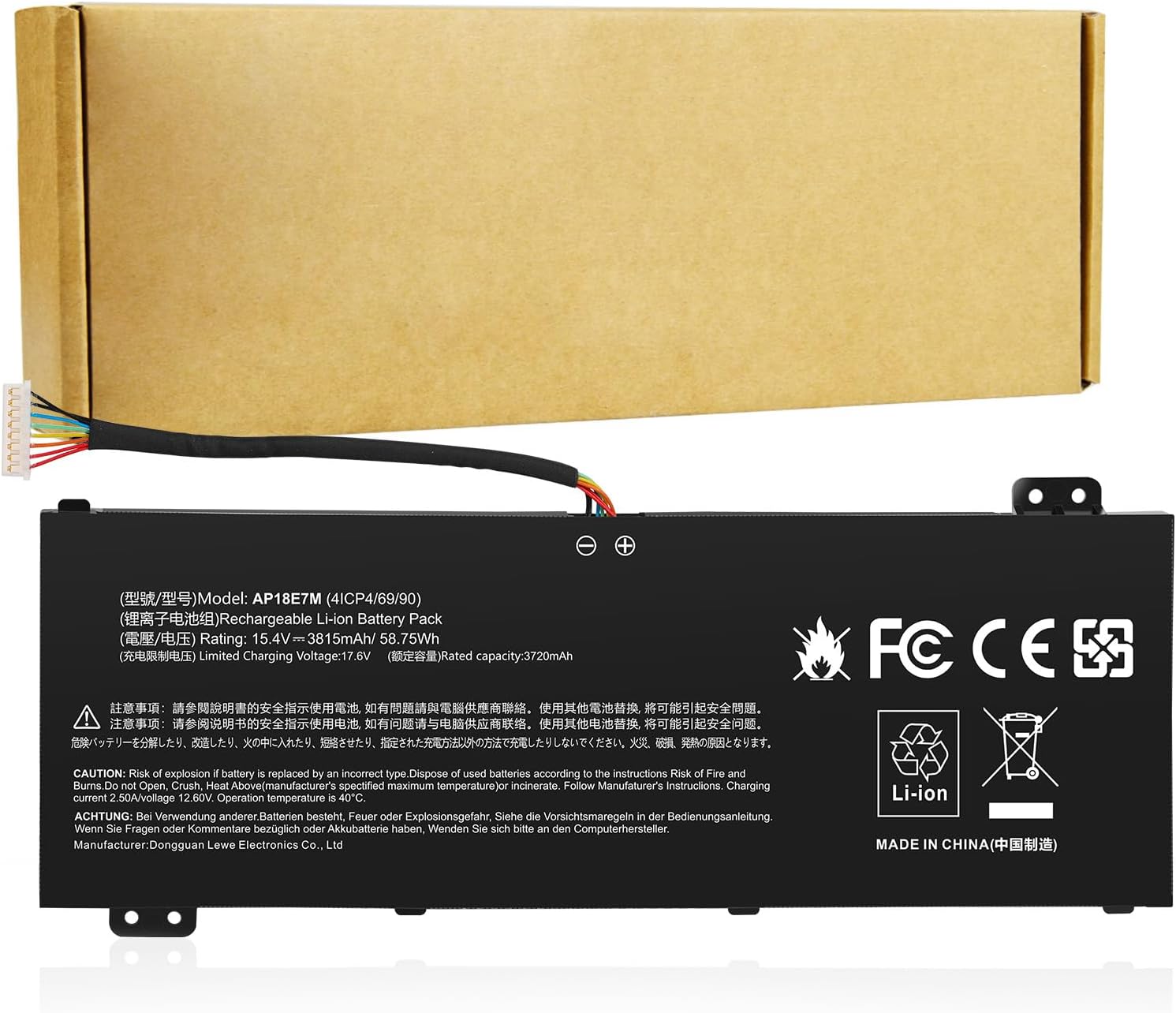 AP18E7M Battery for Acer Nitro 5 AN515-44 Nitro 7 AN715-51 Nitro 5 AN515-54 AN517-51，Predator Helios 300 PH315-52 PH317-53,Aspire 7 A715-74G,AP18E8M 4ICP4/69/90 4ICP4/70/88 KT.00407.009 KT00407009