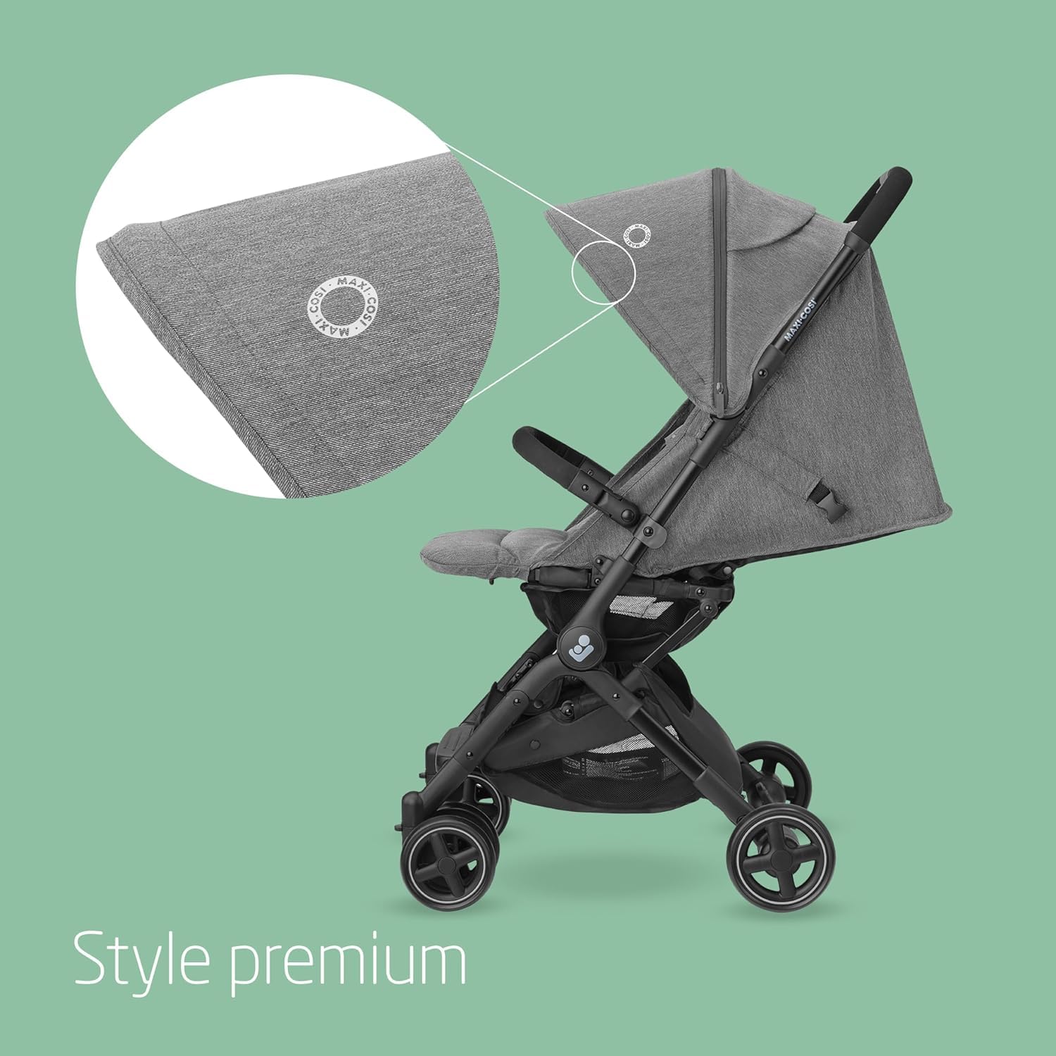 Maxi-Cosi Lara², Poussette Canne, 0-4 ans, 0-22 kg, Poussette Bebe Légère et Compacte, 3 Positions d'Inclinaison, Position Allongée, Pliage Automatique, Bandoulière, Select Grey
