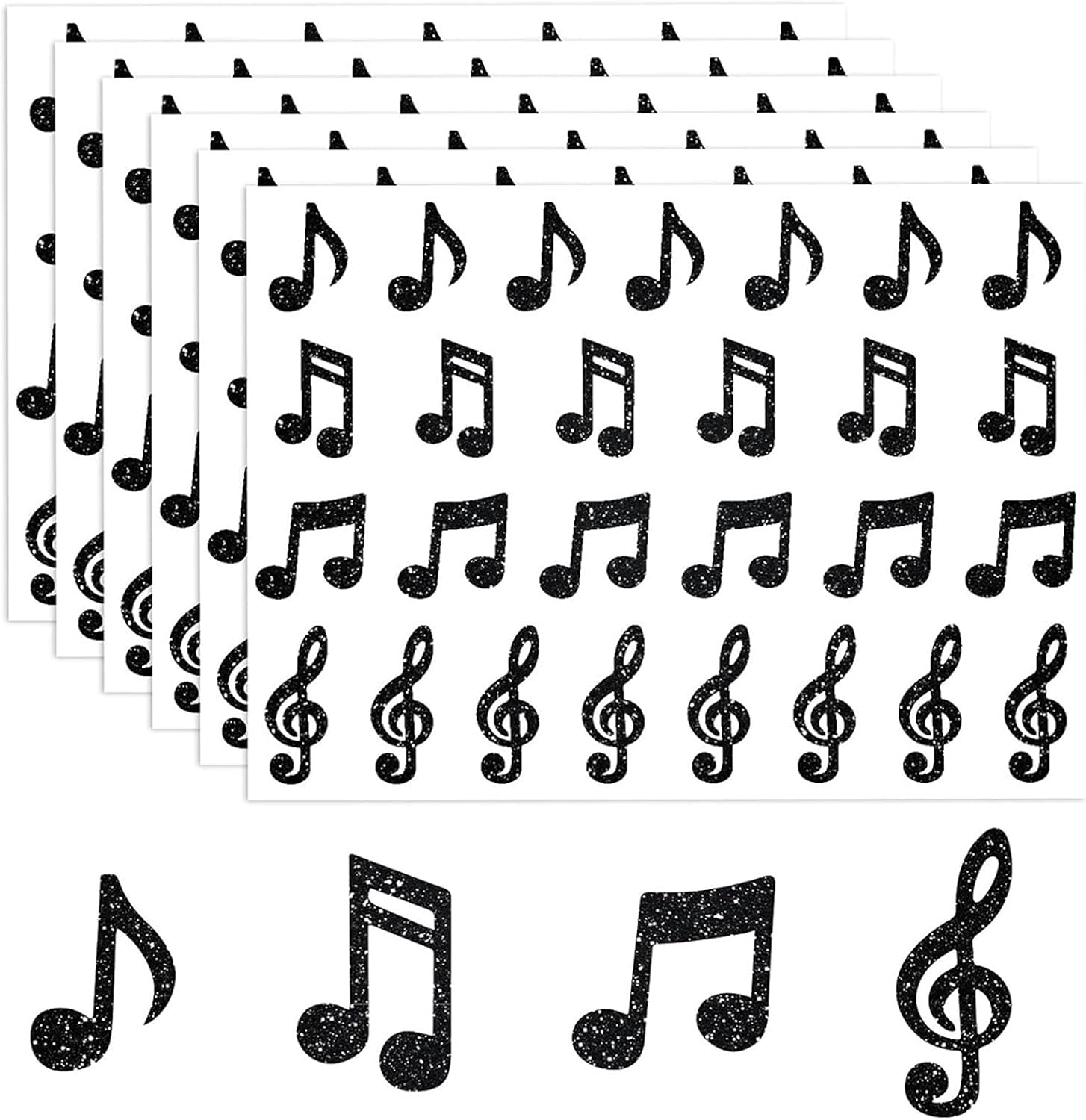 280pcs Music Stickers, Music Notes Vinyl Waterproof Stickers Musical Instruments Stickers for Water Bottles Laptops Guitars Skateboards Music Party Favors Decorations (Black Music)