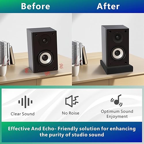 Miniatura 4 de JBER Paquete de 2 almohadillas de aislamiento acústico, almohadillas de espuma de aislamiento de altavoces para monitor de estudio, espuma acústica