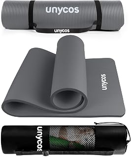 unycos - Esterilla de NBR y Poliéster para Yoga, Pilates y Fitness【E-Book, Correa de Hombro y Bolsa】Colchoneta Antideslizante de Alta Densidad (10/15 mm), Hipoalergénica y Ligera para Deporte en Casa