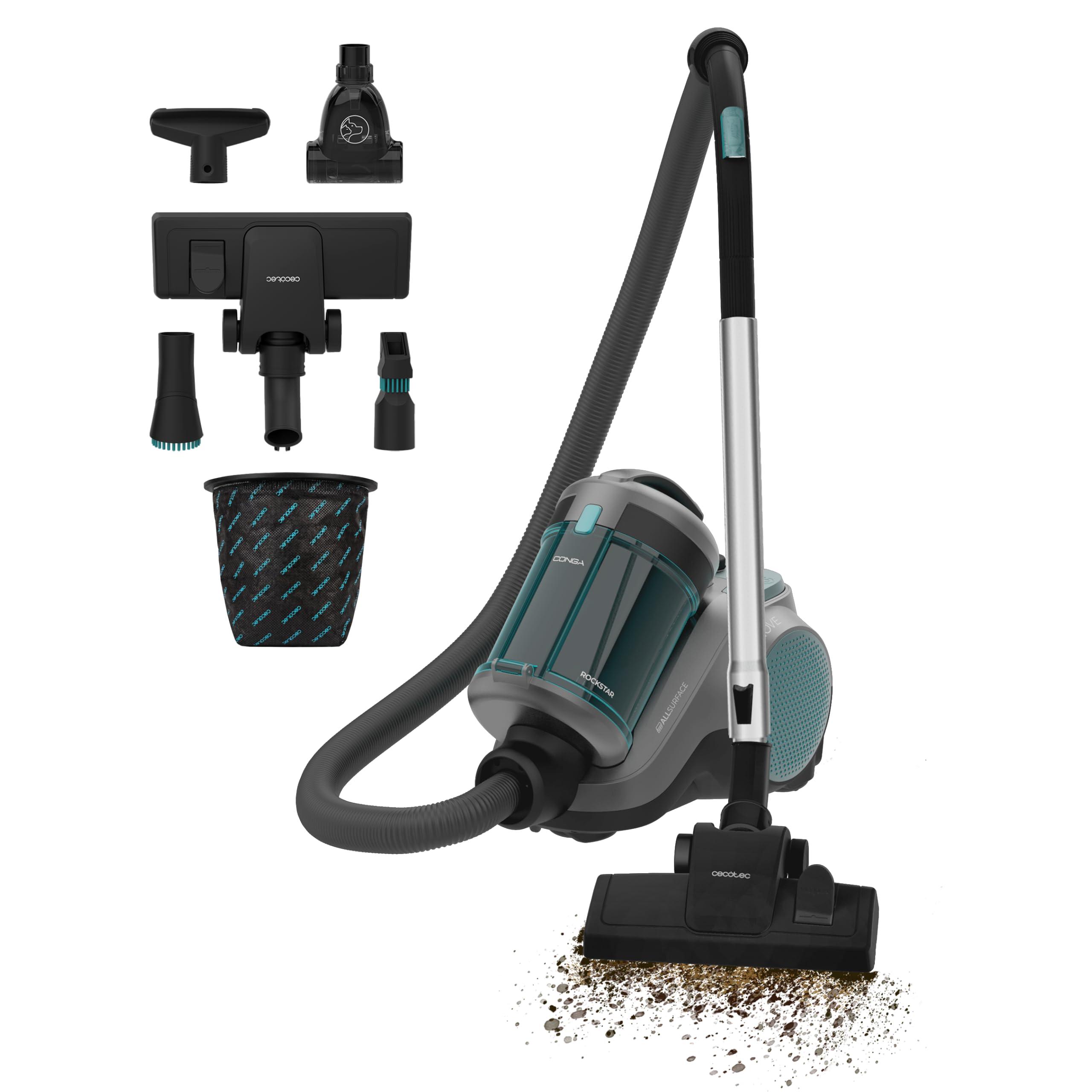 Cecotec Aspirateur Traîneau avec Sac Conga Rockstar Cyclonic Powerbag, 900W