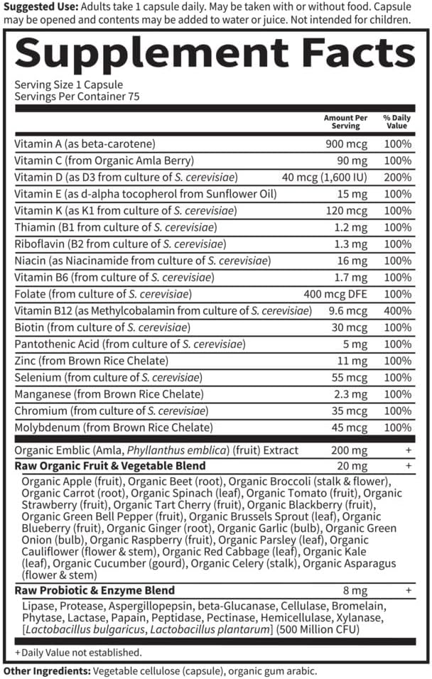 Garden of Life Men’s Multivitamin & Omega 3 Bundle – Vitamin Code Raw One Multivitamin for Men (75 Count) + Oceans 3 Ultra Pure EPA/DHA Fish Oil with Antioxidants (60 Softgels)
