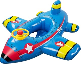 WQU Cute Kids Infant Float Pool Swimming Ring,Airplane Swimming Ring Float,Baby Pool Float with Steering Wheel,Funny Plane Pool floaties for Kids,Suitable for Children 3-6 Years Old