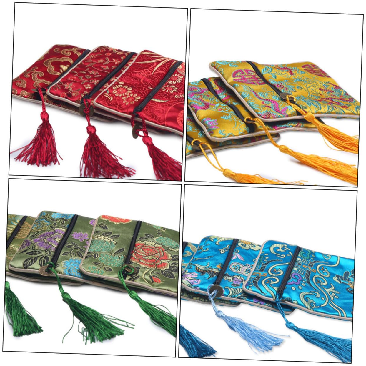 PRETYZOOM 10pcs Brocade Beads Storage Bag Chinese Style Jewelry Pouch Easy to Store and Present for Friends