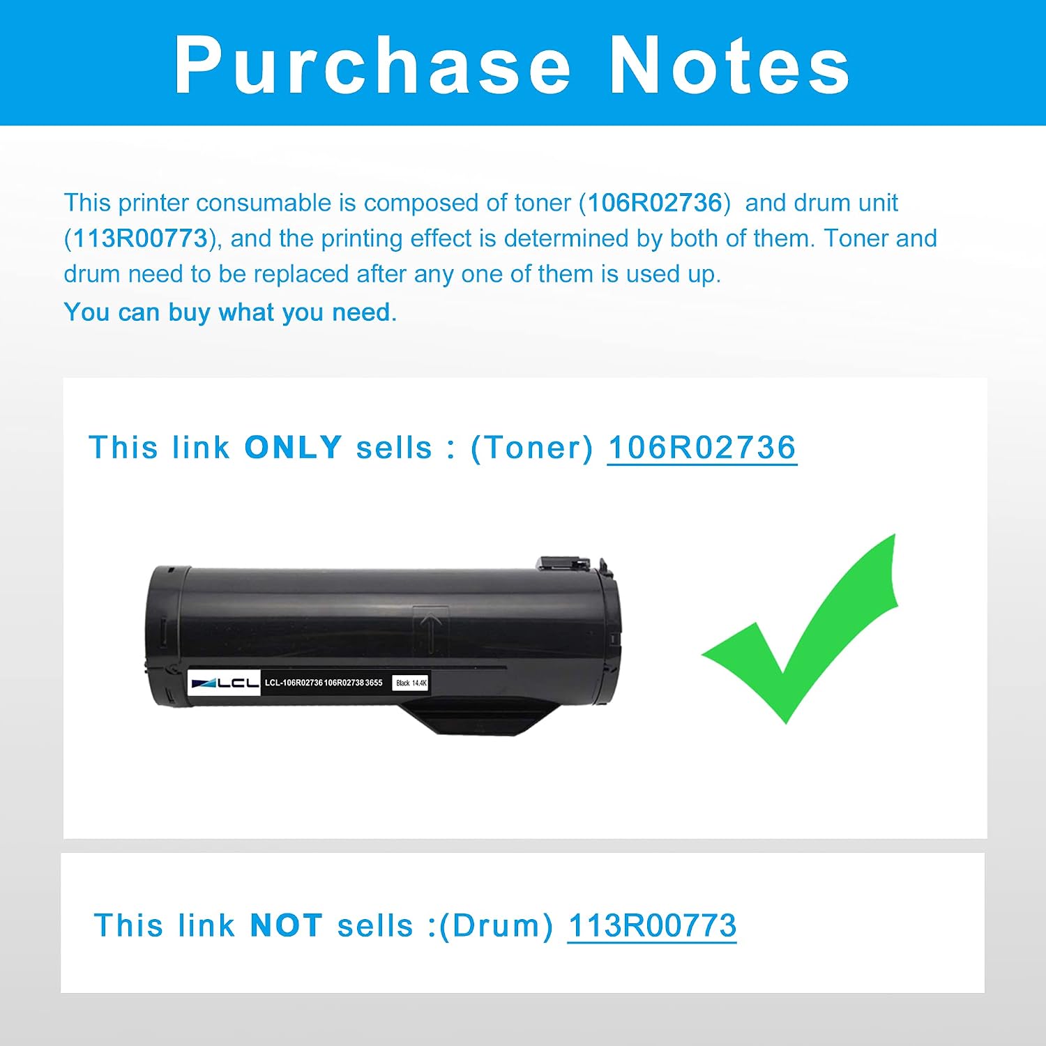 WorkCentre 3655 Toner Cartridge 106R02736 106R02738 High Yield 14,400 Pages Replacement for Xerox WorkCentre 3655 3655i 3655I/X 3655S Printer (1-Pack Black)