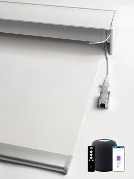 SmartWings 100% Blackout PoE Hard-Wired Roller Shades, Essential White | Customized Motorized Blinds with Remote, Cord-Power Motor without Battery, Smart Shades Compatible with Alexa/Google/Homekit