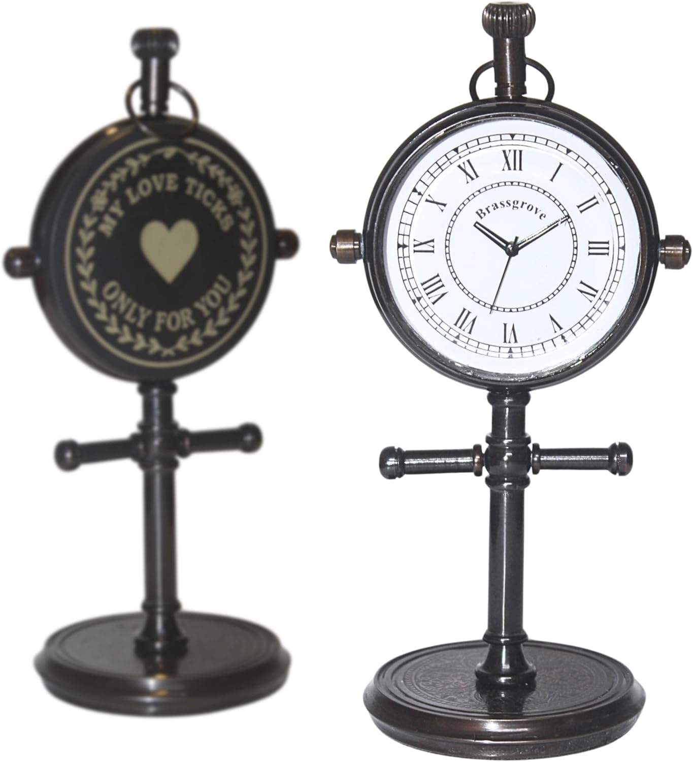 Antique Vintage Brass Table Clock | Romantic Desk Clock - Decorative Vintage Mechanical Clock Lovers Boyfriend/Husband Birthday/Wedding Gifts