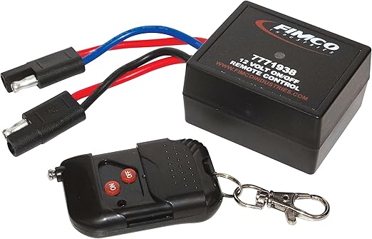Fimco 7771938 12 Volt On/Off Wireless Remote Control 250 Feet Range Quick Connect to Fimco 5275086, 5275087 or all 12 Volt Sprayer Pumps up to 20 Amps, Convenient Keychain Clip and Collapsable Antenna