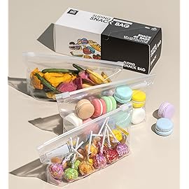 Snack Slider Storage Bags- 80 Count, Featuring Expandable Bottom, Zero BPA, Microwave-Safe(2 boxes of 40)