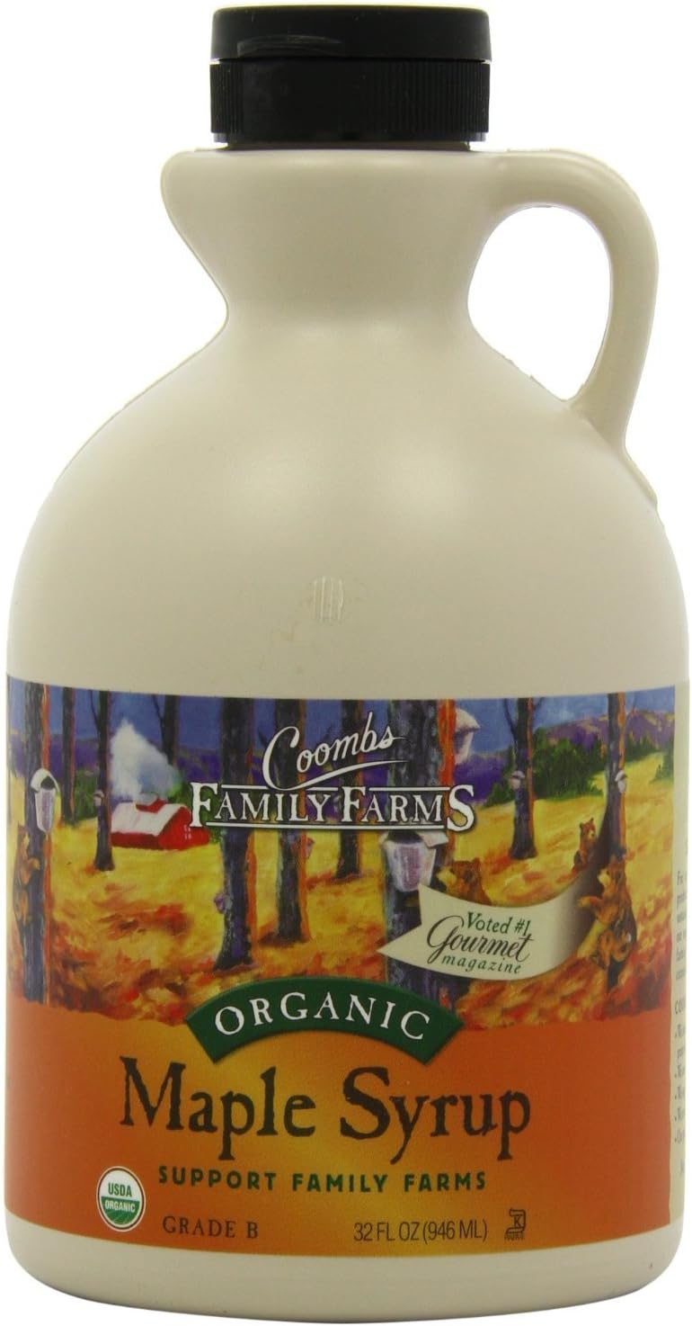 Coombs Family Farms Maple Syrup, Organic, Grade A, Dark Color, Robust Taste, 32 Ounce Jug