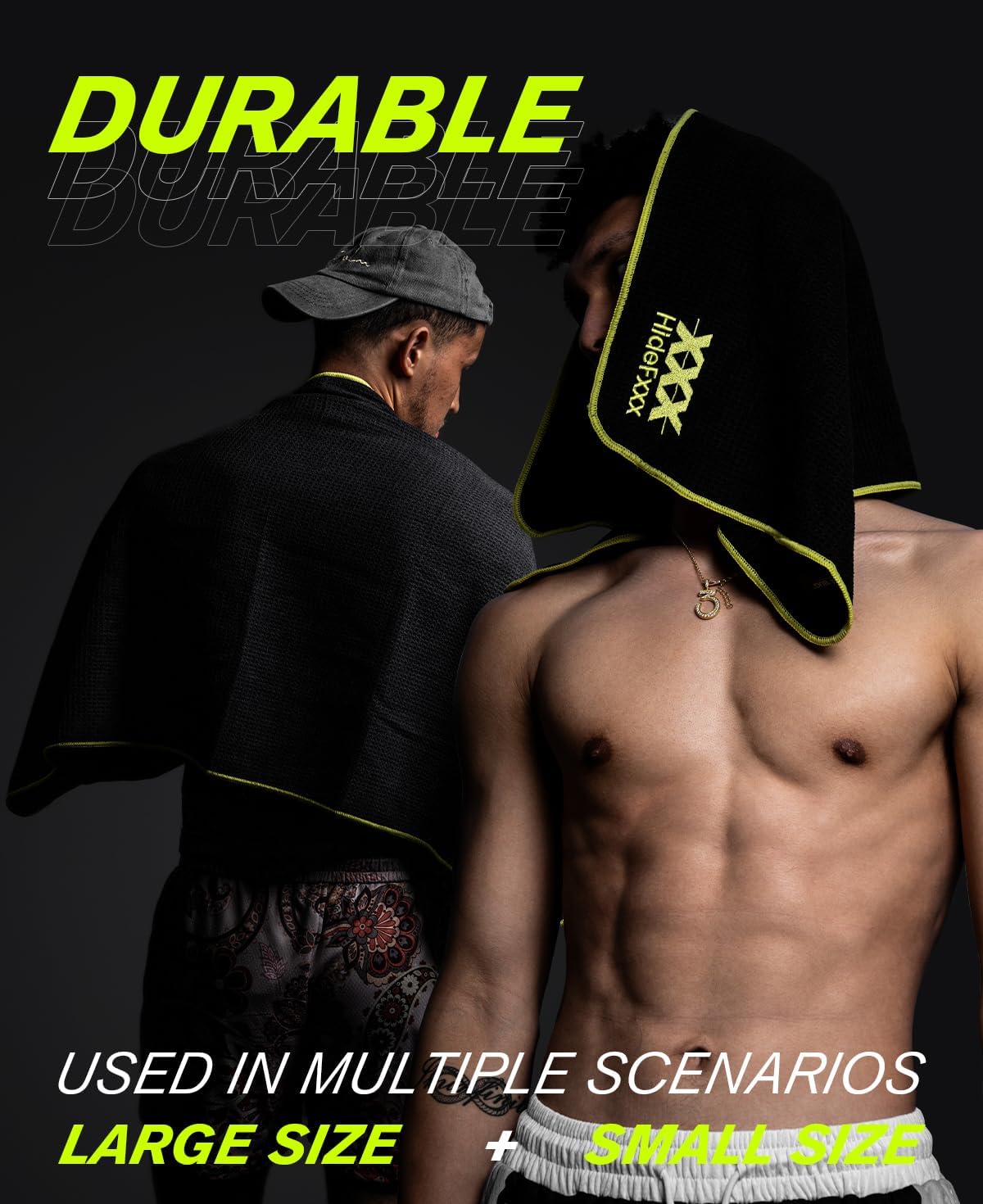 Super Absorbent, Fast Drying Towel - Waffle Weave Sport Towels Gym Towels Workout Sweat Towels for Swimming Beach Hiking Yoga Travel Sports Fitness Towel Duo Set