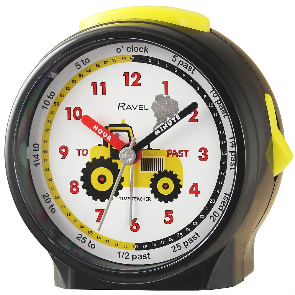Ravel Tractor Children's Bedside Alarm Clock - Black
